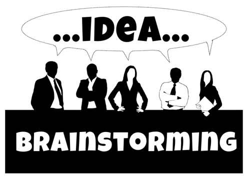 Bisnis tim brainstorming