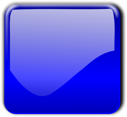 Glans blå fyrkantiga dekorativ knapp vektorbild