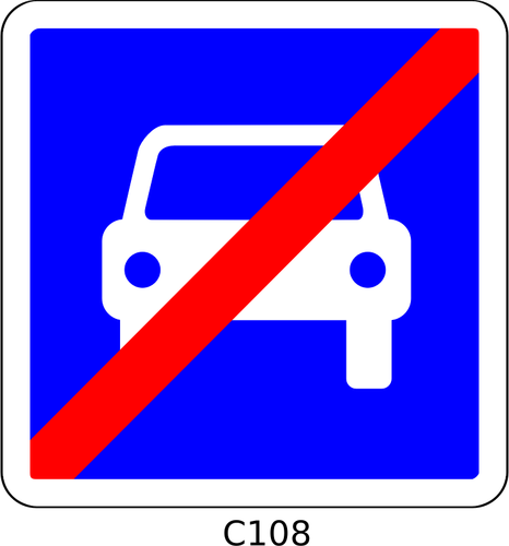 Vectorillustratie van einde van gereglementeerde snelweg bord