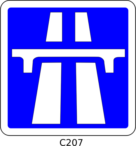 Der Beginn der Autobahn Abschnitt Roadsign Vektorgrafik