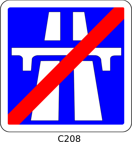 Gráficos vetoriais de fim de auto-estrada seção roadsign