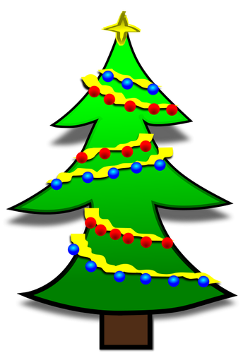 圣诞树上装饰着彩色灯泡