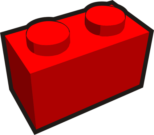 1 x 2 anak-anak bata elemen merah vektor ilustrasi