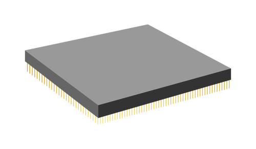CPU s zlaté jehlice vektorové grafiky