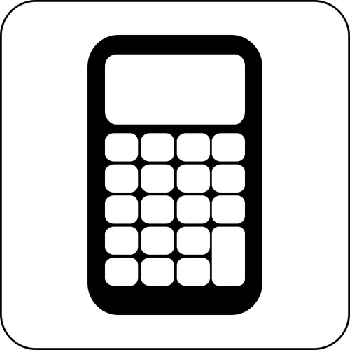 Vector ilustrare a alb-negru calculator pictogramă