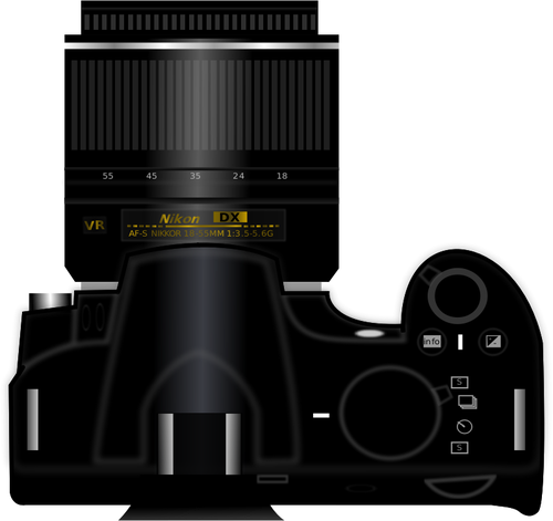 Digitalkamera Nikon D3100 ovanifrån vektor ClipArt