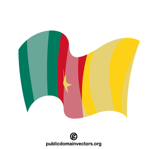 Cameroon state waving flag