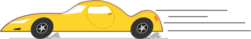 Vector clip art of cartoon yellow car