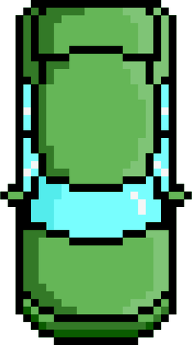 Vector de la imagen del arte pixel auto verde