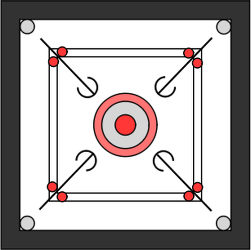 Carrom 板トップ ビュー ベクトル イラスト