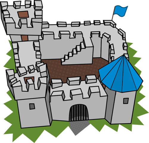 Wektor zamek kreskówka