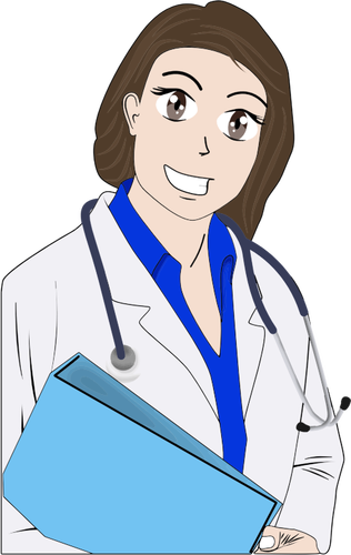 Femme médecin de dessin animé