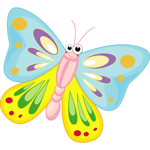 Sonriendo dibujos animados mariposa vector illustration