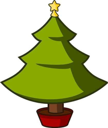 Árbol de Navidad en vector de la imagen pote