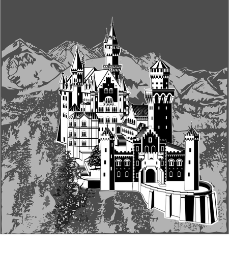 Le château de Neuschwanstein vecteur une image clipart