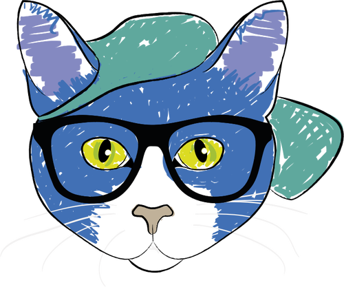 القط ارتداء النظارات