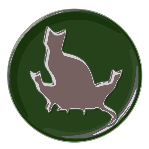 Obraz kota rodziny odblaskowy zielony przycisk