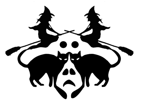 Ведьмы и кошек Хэллоуин знак векторное изображение