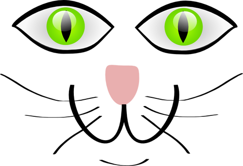 हरी आंखों के साथ बिल्ली के वेक्टर क्लिप आर्ट