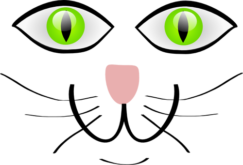 Vector clip art of cat with green eyes