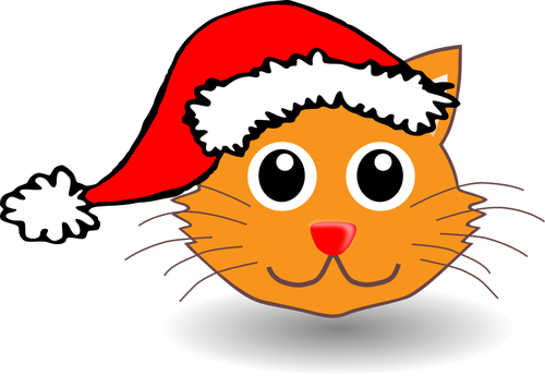 Cat with Santa Claus hat vectopr