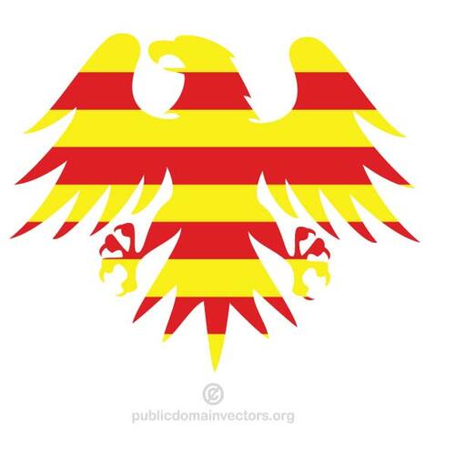 Águila con la bandera de Cataluña
