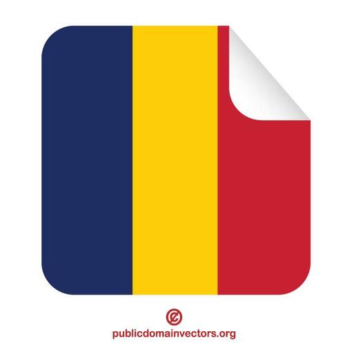 Drapeau du Tchad en autocollant carré