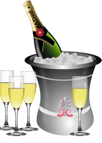 Ilustración de vector servir Champagne