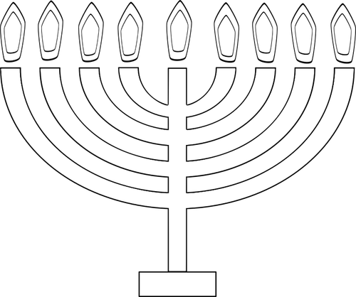 Afbeelding van de omtrek van 9 kaars Chanukkah verlichting