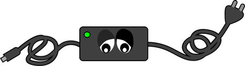 Computer Ladegerät traurige Augen blickte Vektor-illustration