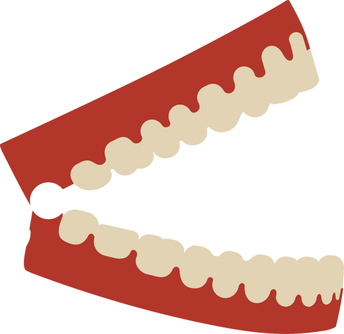 Tanden babbelend met rode basis vector afbeelding