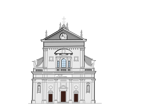 Église de San Rocco en image vectorielle Miasino