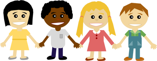 Children holding hands