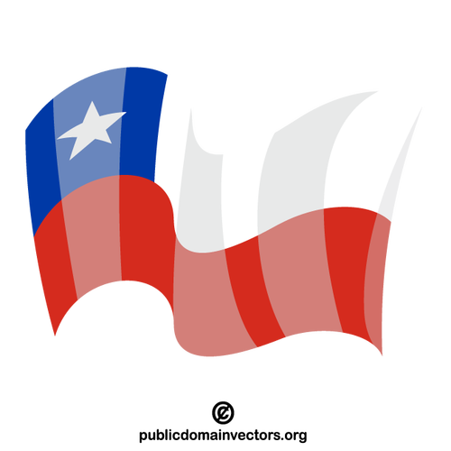 Chile nationella flagga viftande