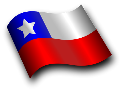 Bendera Chili miring vektor ilustrasi