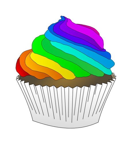 Rainbow cupcake