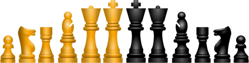 Vector image of chess figures ordered by height