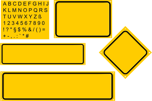 Vektorikuva keltaisista postimerkin etikettimalleista