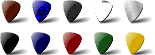 Guitar pick set vector clip art