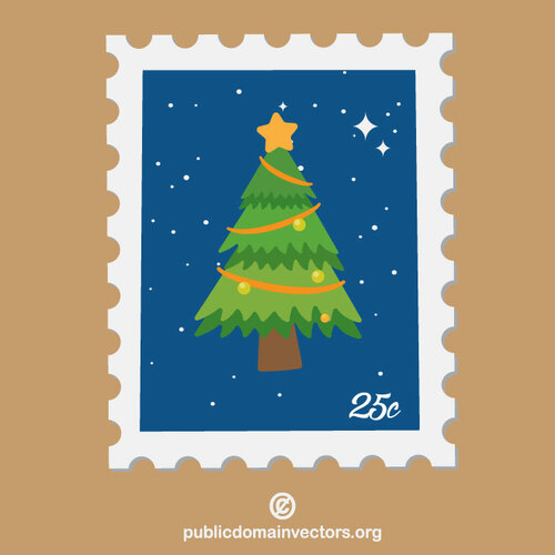 Poštovní známka vánočního stromku