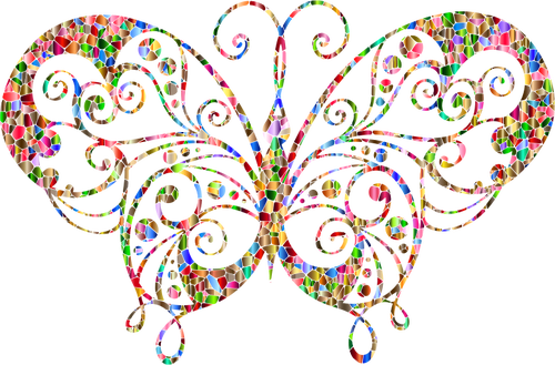 Cromatic înflori gresie fluture silueta