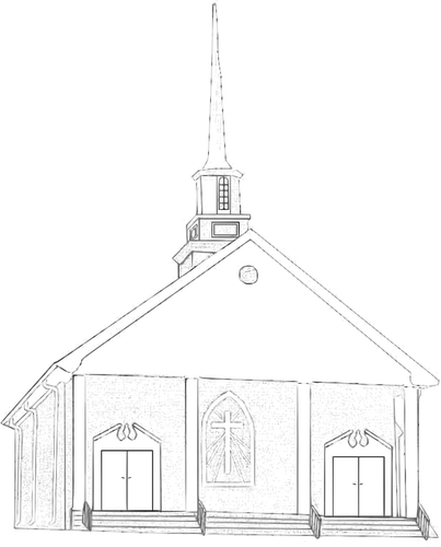 Country church vector drawing