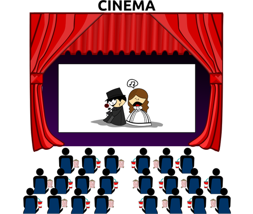 Cinema hall vector tekening