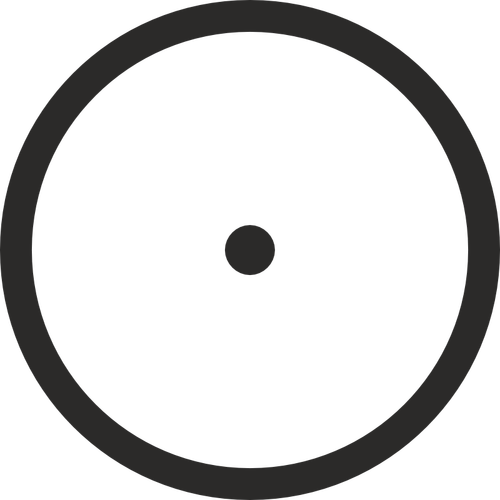 מעגל עם נקודה מרכזית סימן וקטור תמונה