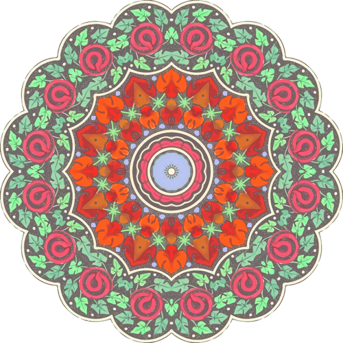 Circular colored ornament