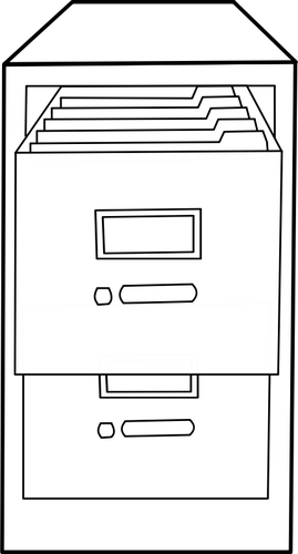 Dokumentskåp line art vektorbild