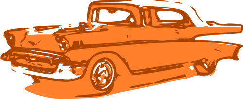 Oranje oldtimer vector illustraties