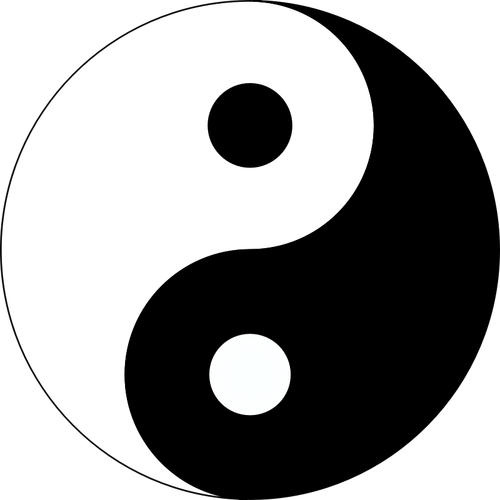 Ilustración vectorial del símbolo fundamental del Ying y el Yang