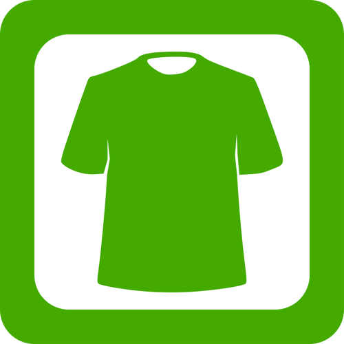 Vector illustration of green square clothing icon