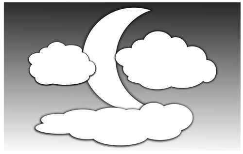 Pilvet ja kuu -kuvitus